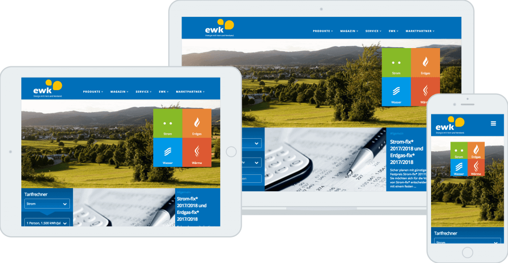 Energie- und Wasserversorgung Kirchzarten – Responsive Startseite