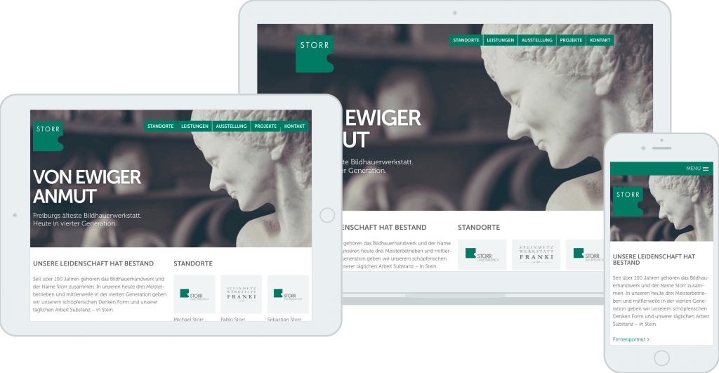 Bildhauerei Storr – Responsive Startseite